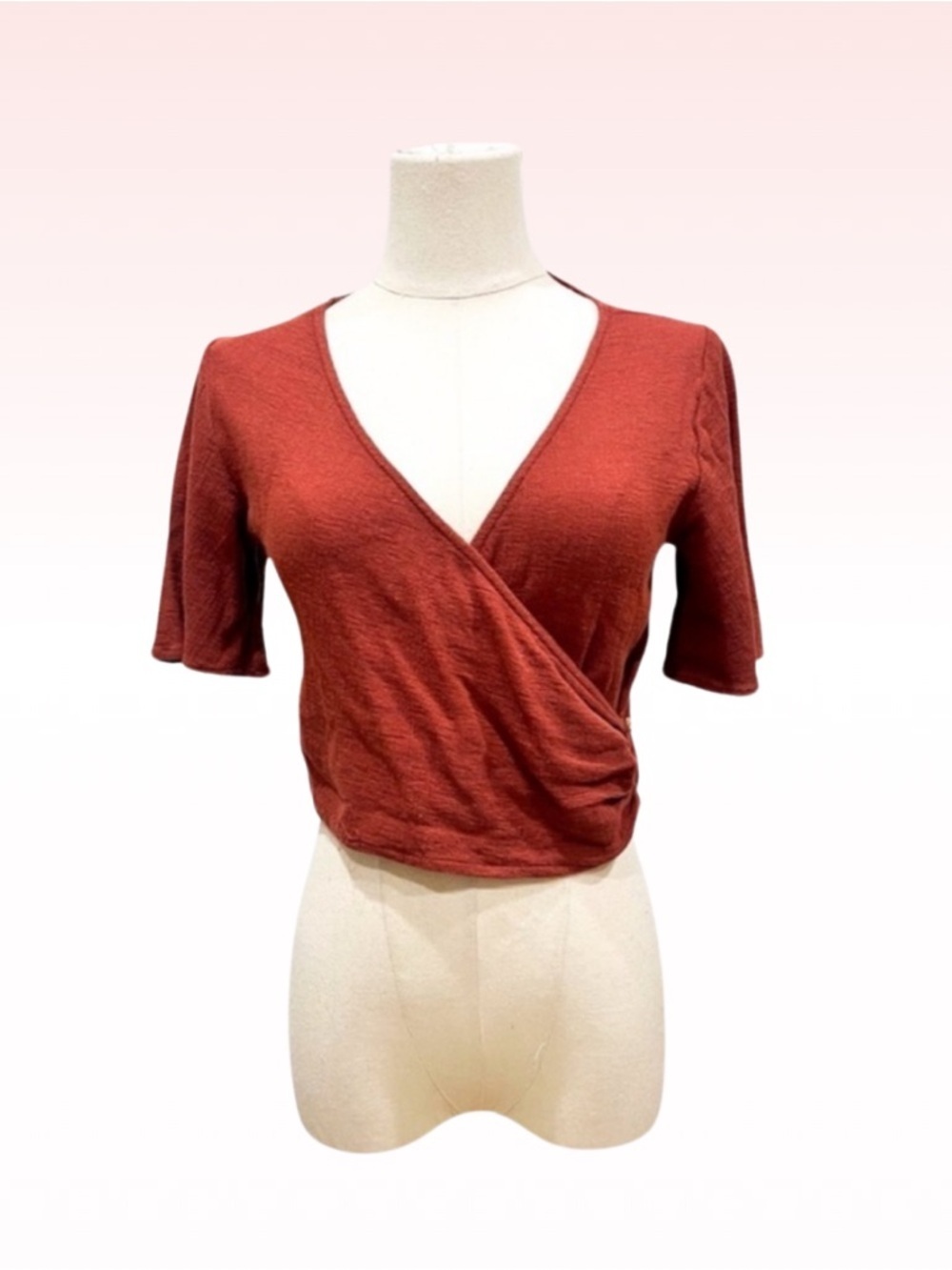 ZARA Rust Orange Wrap Top (Sz XS)